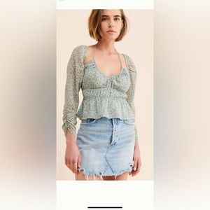 Anthropology ASTR the label cutout floral blouse